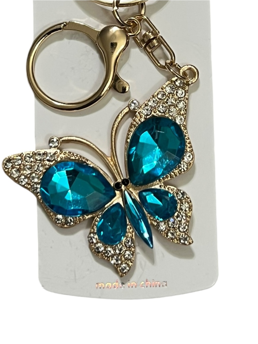 2pc Rhinestone Butterfly Bag Charm/Keychain - Picture 2 of 2